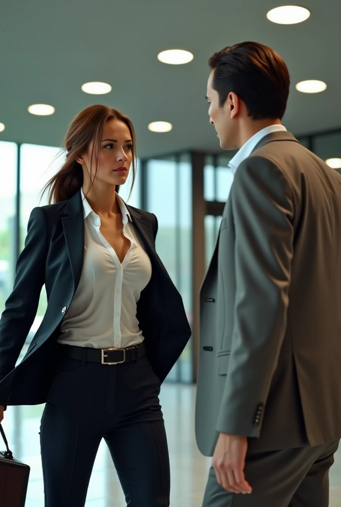 In a modern room , Phaedra is distressed and Oenone enters (man )