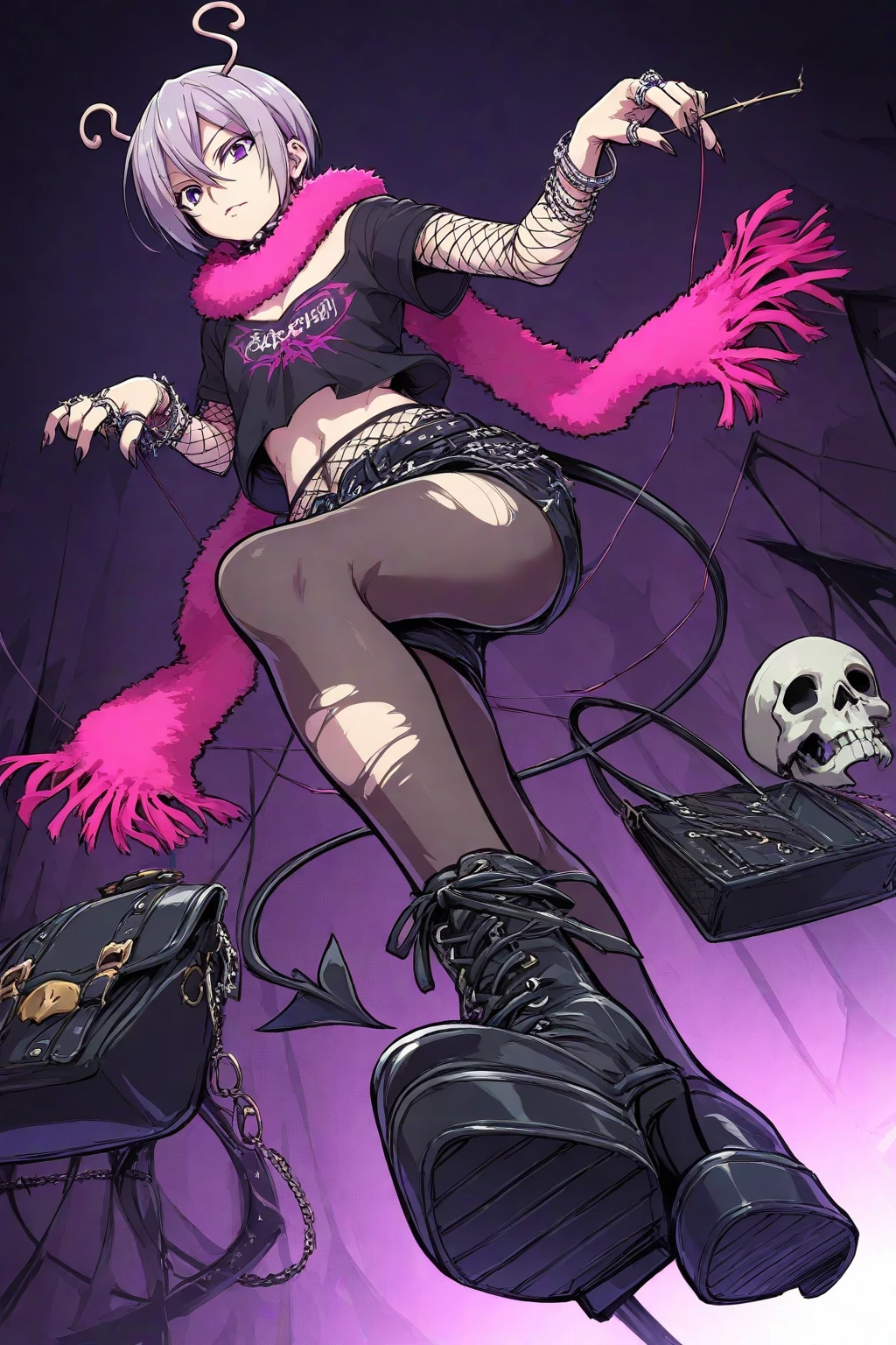 The beautiful girl in lace top and leggings is sitting astride a pile of skeletons in the center of the picture. She is holding a trembling sausage with juice squeezed out in her hand and smiling. There are multiple comic storyboards in the background,cbt, sausage bondage,sausage insertion,Sexy, trampling sausage with high heels heel,(masterpiece, best quality:1.2),1 beautiful girl,sexy,comic storyboard:2, leggings, sit astride, axially symmetrical:2, ,femdom,sounding,cbt,hold,smile,colorful,leggings,thin gap,cameltoe,insertion,trembling,juice,spray, Long hair,Lace top,Sexy, Shiny leggings, High heel,cleveage, trampling, in forest, saliva , Mucus,