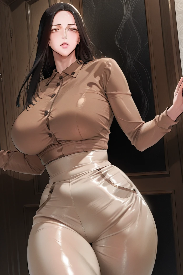 (masterpiece, Highest quality), Mature Woman,28 talents, Brown Hair, (Upper Body:1.3),(From below:1.5), (sealed:1.4),Ass Focus,looking at another:1.5,Open your mouth, Embarrassing ,blush,(Spread your legs:1.3),(Please put your feet up),(Camel Toe:1.3), Chunli:1.4, (Brown eyes:1.7),eyeliner, lipstick, Pink Lips, Large Breasts, boots, bracelet, (light brown pantyhose), jewelry, pantyhose, cheerleader, Embroidered Pelvic Curtain:1.35, Puff sleeves, Short sleeve, Side slits, spiked bracelet, spike, Highest quality,Best image quality,Perfect Anatomy,masterpiece,Very detailed,beautiful,super high quality, Highest quality,High resolution, Very detailed,Game CG,Dutch Angle ,細部へのbeautiful配慮,visual,