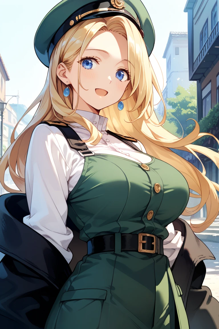 One Girl、Long blonde、Hair between the eyes、blue eyes、、Green Turtleneck Sweater、White Cape、Holding an umbrella、it's raining、Hydrangea、snails、The clothes are see-through、Wet Hair、Wet clothes、Watching the audience、