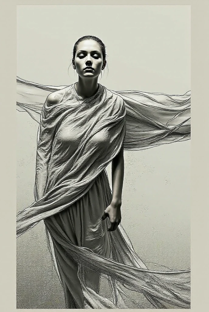 looking at viewer, (dynamic pose, dynamic angle, (medium closeup)) extremely attractive slender Celtic woman, black hair,matte silk fabric draping of body, draped chiton, draped peplos, draped toga, folds, drape, teal fabric, natural lighting, soft shadow, insane detail, detailed background, depth of field, among the dystopian ruins, intricate, large breasts, big tits, massive mammaries, clothmancer, (flowing fabrics), dr4p3
<lora:Concept - Clothmancer:0.5> <lora:ClothingAdjuster3:-0.1> <lora:ass_size_control_v1.0:-0.5> <lora:waist_size_control_v1.0:0.5> <lora:add_detail:-0.4> <lora:flowing-fabrics:0.5> <lora:fabric_drape_v3:0.9>