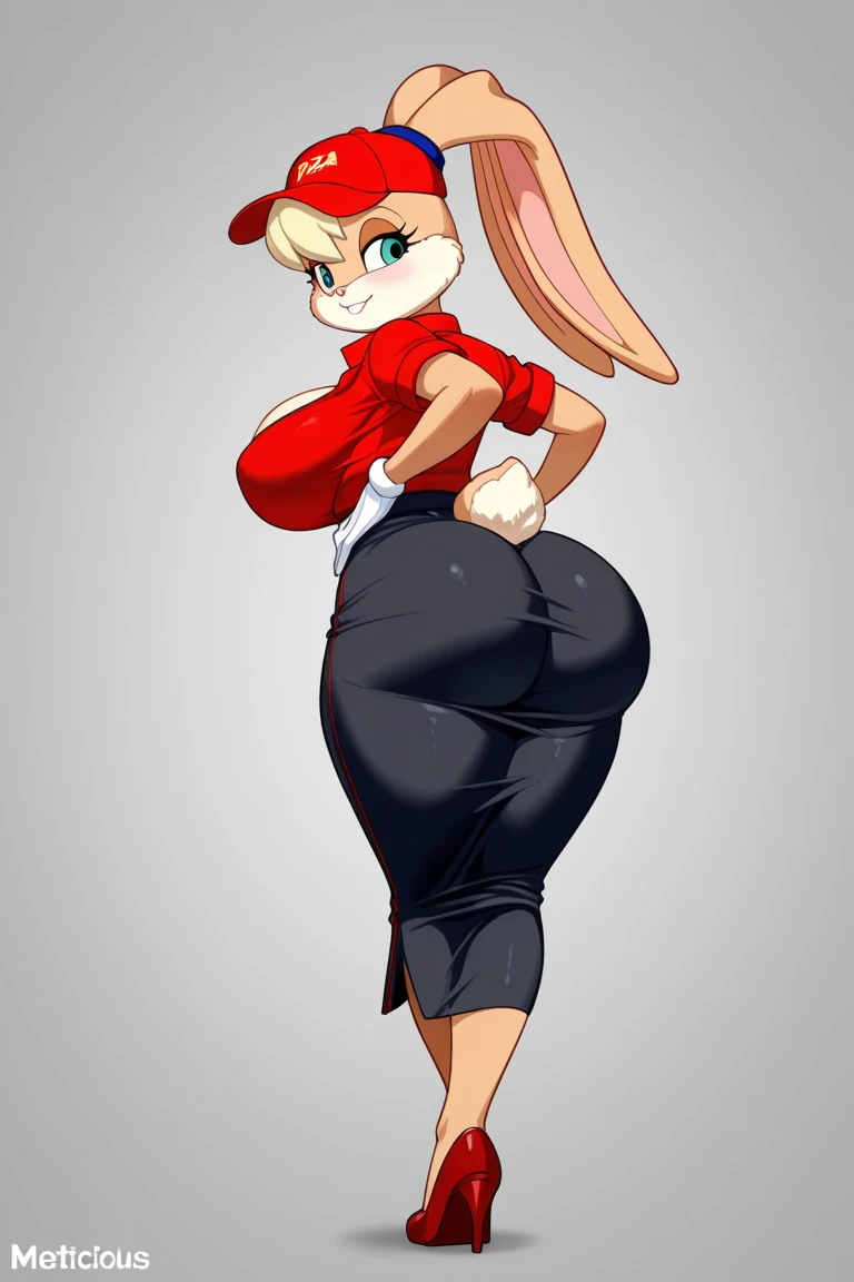 Feral pokémon Pikachu female , big Butt , bedroom eyes , female Pikachu tail , short dress