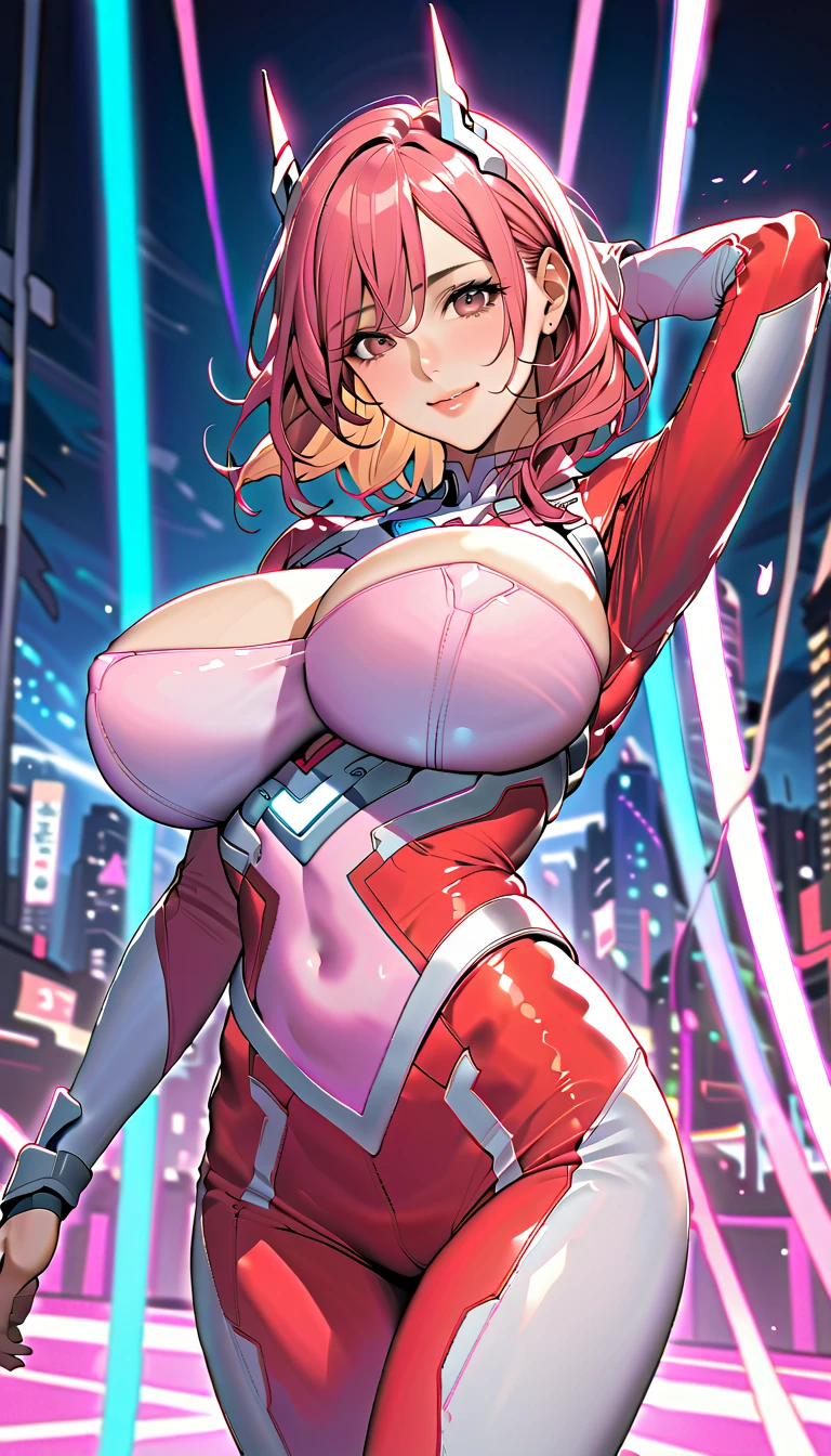 ((Highest quality、masterpiece、Anime Style、Highest quality、High resolution、8k、detailed、ultra-detailed:1.3))、Long legs、Sharp focus:1.2, Beautiful woman with perfect figure:1.4、(smile:1.2), double eyelid、30-year-old woman、Sexy pose、((((Shut your mouth.、One Woman、ワンピース:1.5)))),The background is tokyo