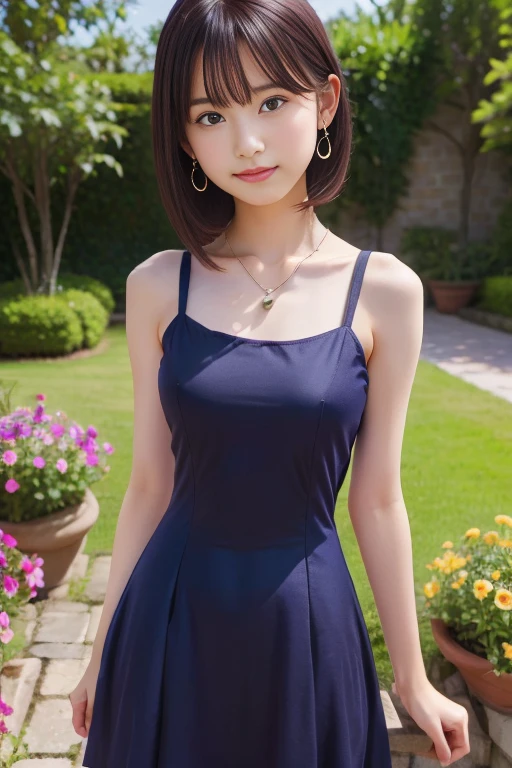 (RAW Photos: 1.2), (Photorealistic: 1.4), (Masterpieces: 1.3), (Best Quality: 1.4), Ultra High Resolution, (Detailed Eyes), (Detailed Facial Features), (Detailed Clothing Features), HDR, 8k Resolution, Camera Angle from Below, Bangs, Skin Tightness, (Glossy Skin), (Slender Girl), Dreamy,
(extreme detailed drawing), confirmation of commentary, request for commentary, landscape, no text,
Virtual Girl - Rin, Small Tits, Bob Hair, Short Hair, Brown Hair, Brown Eyes,
1 girl, back figure, small hips,
mini dresses, clothes with complex designs, summer resorts,
Happiness, smile,