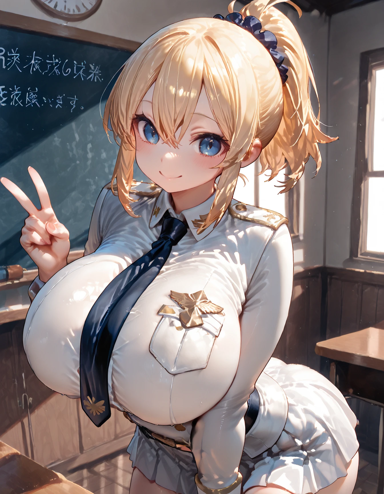 (masterpiece:1.2), (highest quality:1.2),, Curvy but slender body, Perfect Eyes, Perfect Face, Perfect lighting, 2 girls, ，At a live venue，（Standing position），（Ruffled Costume），（whole bodyのショット），（short hair），（Cute Smile），Curly Hair, （Nipples become erect:2.5）, Detailed outdoor background, Compensate, eye shadow, Thick eyelashes, Fantasy, Watching the audience, whole body、blue sky、Bright and beautiful face、Young shiny glossy white glossy skin、The ultimate beauty、The most beautiful light blonde hair in the world、Thin Hair、short hair、Shiny beautiful bangs、Big, bright blue eyes、Very beautiful and lovely 18 year old, The most beautiful idol in the world、Medium chest，ponytail，Distant position,