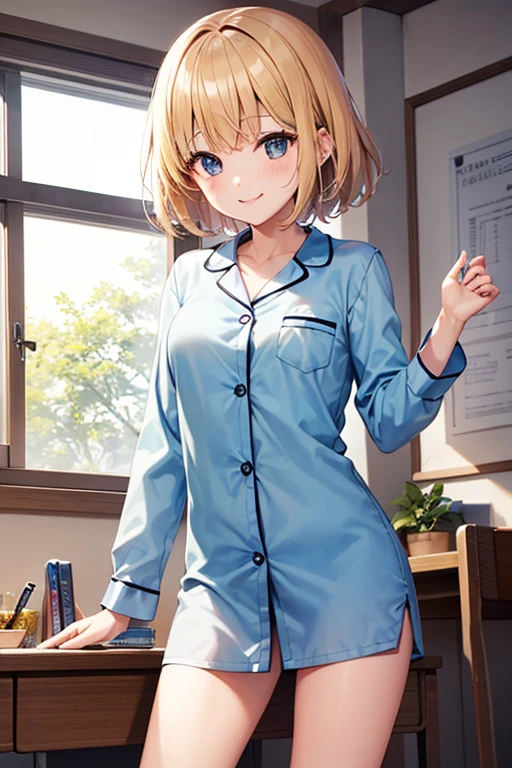 ((masterpiece, best quality, high quality)),1girl, (hospital), <lora:infirmary_v0.1:0.5> infirmary,  <lora:Irene Bradford:0.7> (1girl, 3dcg 05, blonde_hair, blue eyes, blunt bangs, glasses, hair intakes, inverted bob, irene bradford, short hair, small breasts, solo),