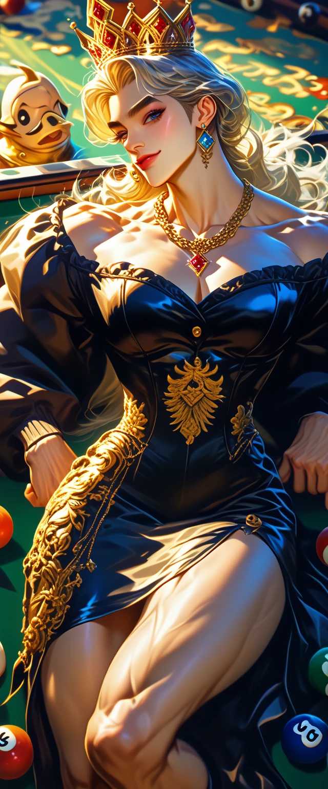 there is 1woman that lying on bed,solo,((lie on one's back)),(((A MILF: 1.4))), (Curvy:1.35), mature beautiful European ,Curvy wide hips, huge breasts, ((Open kimono)), bare shoulders,((Sexual suggestiveness)),from above, silk pillows, (((tarot cards))), (((long curly blonde hair))), beautiful sky blue anime eyes, thick thighs, hair pin, jewelry, large crystal ball, (((oiran))),