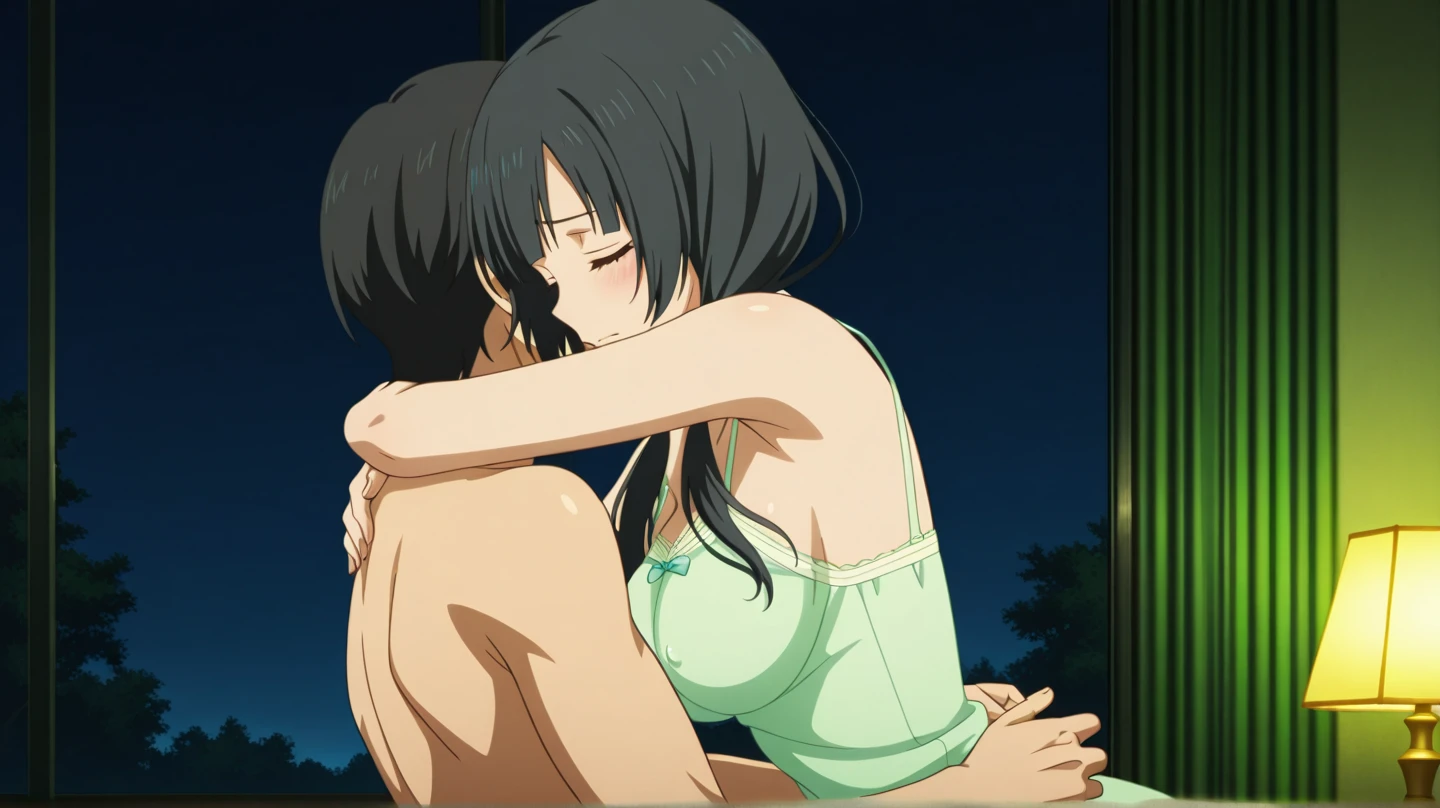 score_9, score_8_up, score_7_up, source_anime, rating_safe, intricate details, anime screencap, , official style, looking at viewer, , 2  tall girl,, mikasa_ackerman, one girl is black hair, detailed black eyes,  one girl is blond hair , wince,  s4,  short hair,    long hair,                                                                                                                     
NSFW, rape, detailed nipples,  show off breast , undress clothes, , white panties, symmetry, open mouth,(( lesbian sex , )), yuri sex, love juice, pussy juice,                                                          
indoors, bed room,, on back,  ambient light, sunlight , strong light, , tearing up, dutch angle, wet body , blush,