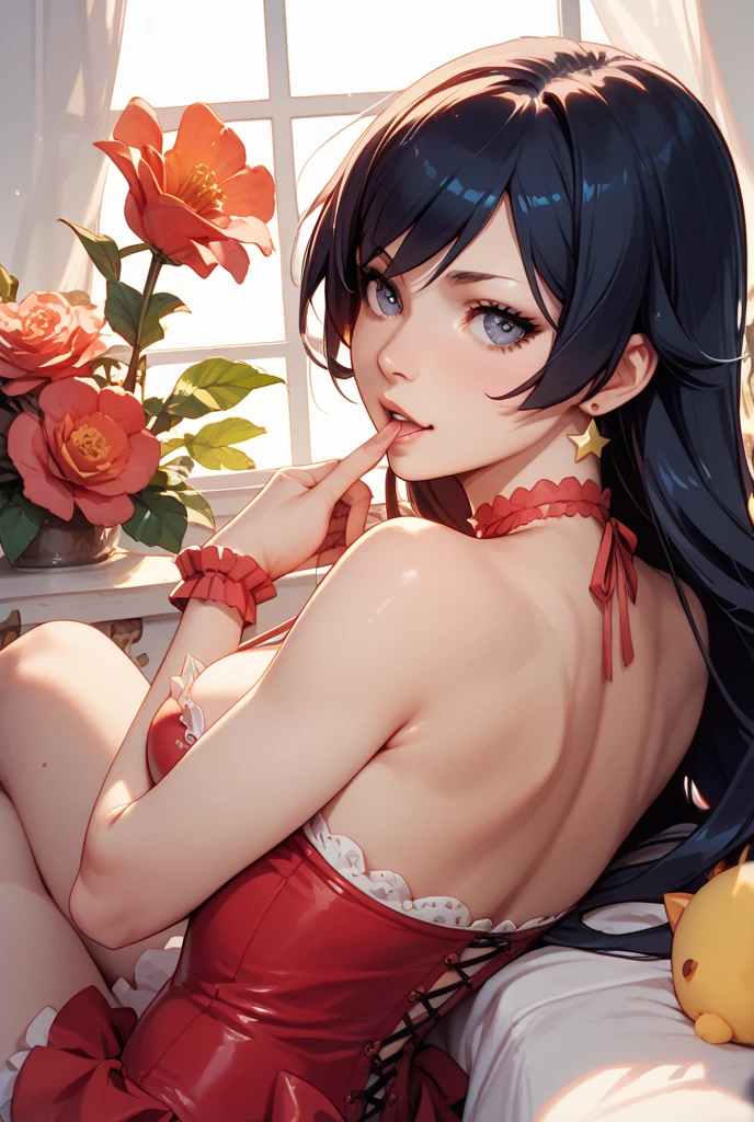 {{{{{16k}}}}}, {{{{{The immorality of watching the process of transforming a pure girl loved by everyone into her facial rank and tits rose to the SSS rank of top-notch pretty japanese actresses, getting more her tattoos increase and the lines of her breasts become clearer, She is laid on an coffin of flowers bouquets of flowers are stabbed all over her body and her body becomes more curvy her tits more erect as they float above her and she is turned into a cutesy flower arrangements, She knows that if she sleeps she will lose her life but she cannot stop her sleep her eyelids grow heavy and the moment she is fully asleep the flower glows absorbs her life blooms more cutely and transforms her corpse into something lovely and capable of eternal necrophilia, Each time she was necrophiliac her tattoos increased the tattoos her waist and underbust became thinner, her breasts become even larger and deeper with cleavage, her skin is changed to be smoother, Her hair is replaced by a bang long glossy very Straight hair, She is fitted with a heart collar that puts people into eternal sleep which transforms her into a cute once-in-a-millennium narcotic hallucinogenic flower arrangement that becomes her too-cute corpse}}}}},{{Extremely detailed}},{{{{{integrated her head pure small, Enchanting Too thick and erotic lips, Her thickened lips shimmer with luster}}}}},{{{{{Her tattoos spread all over her body with hallucinations, She is tattooed with lewd flowers on her neck, arms, lower abdomen, thighs, buttocks}}}}}