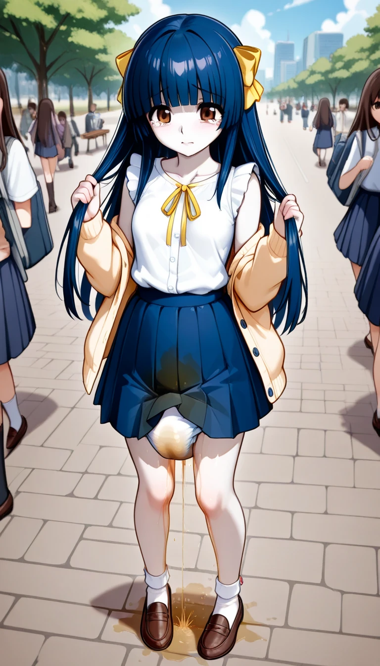 Mother and daughter, ages 33 and 10、Urine-soaked underwear、Peeing on your own、Nipples、pubic hair、Be surrounded by crowds、Spread your legs and squat down、The woman cries in fear、intersection