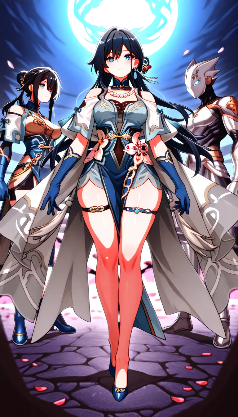 3 girls, variety of hairstyles, ((white background)), full body, multiple views, dragon horn, white outfit, thong, shrug, leotard, cleavage, short tie, flat chest, small breasts,
