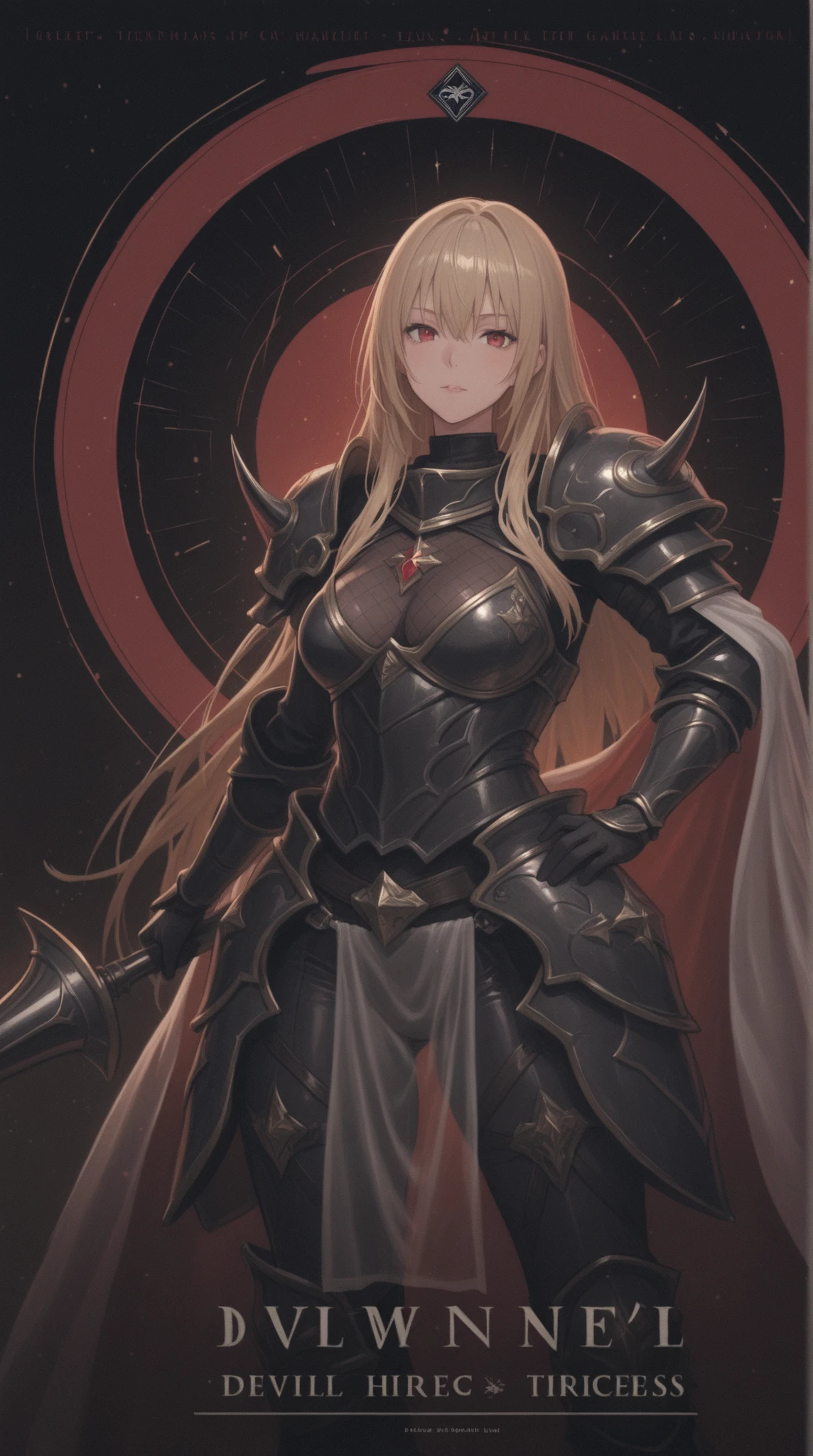 womanhood, Tight Night Armor, crystal cover , Emblem Shoulder Armor, circle, see-through cloth, Devil Lance