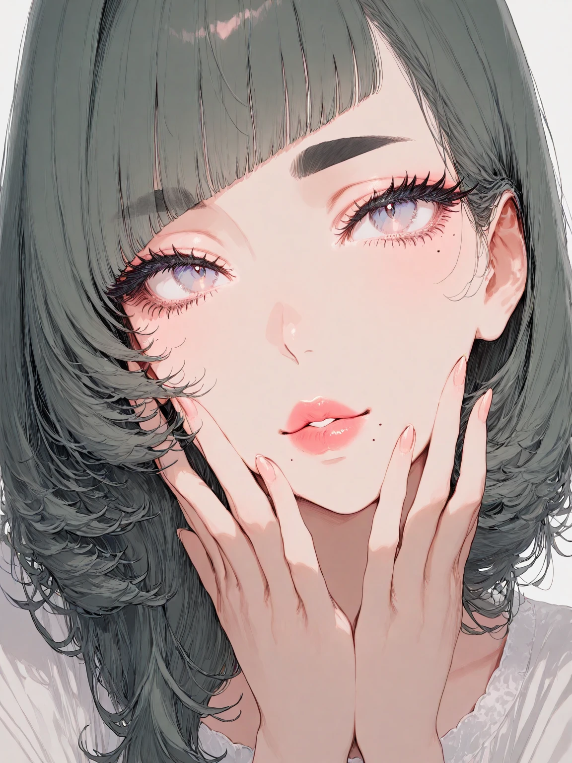 Beautiful anime girl, Beautiful anime woman, detailed portrait of anime girl, Soft anime illustration, attractive anime girl, Comic illustration, beautiful alluring anime teen girl, Comic style,Black long hair