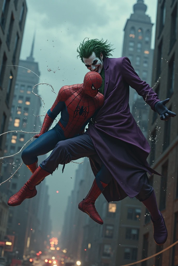 Joker hitting box at spiderman face