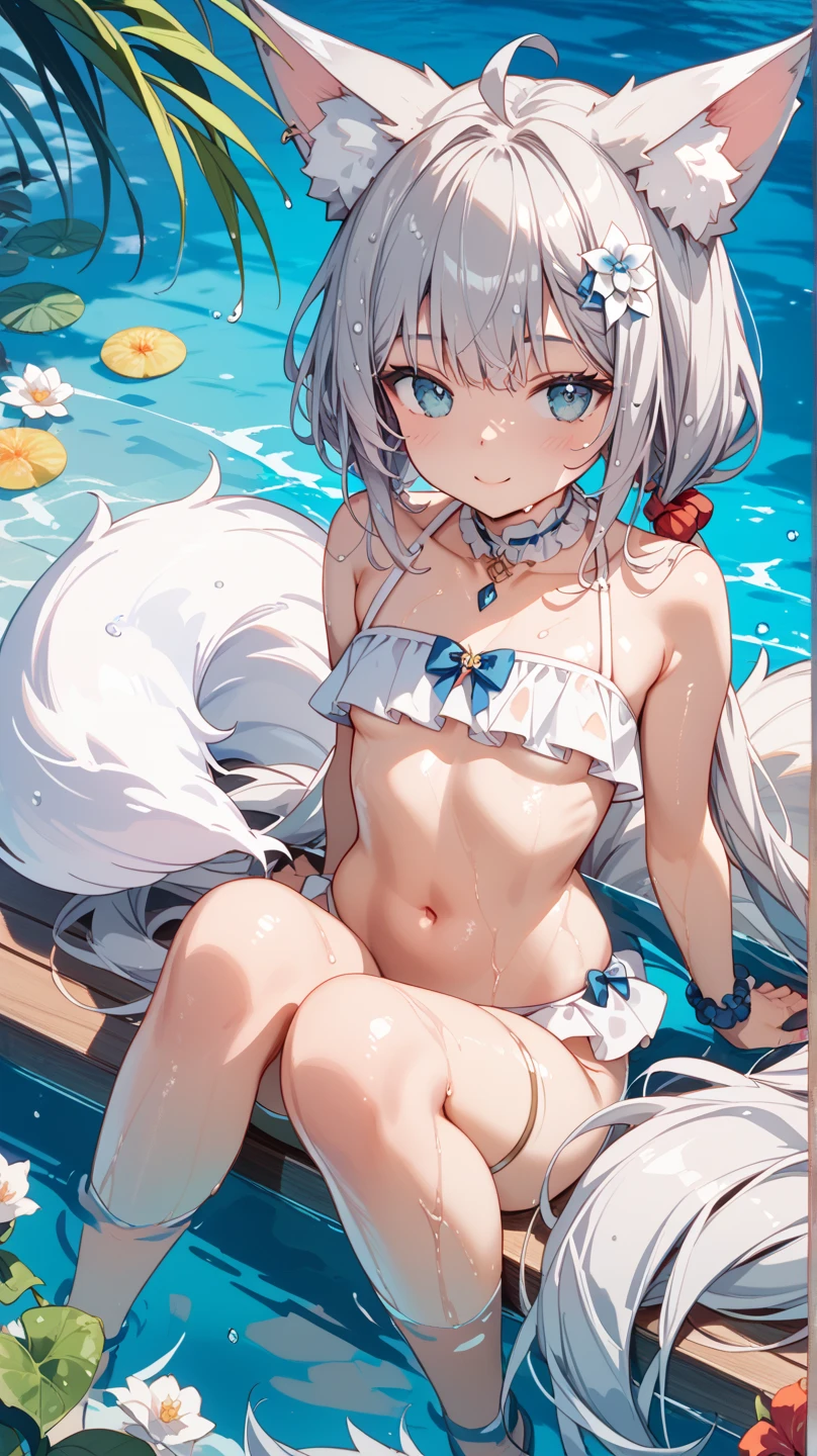 Uruchan-6500-v1.1, (RAW Photos:1.2), (Photorealistic), Beautiful detailed girl, Very detailed目と顔, Beautiful and beautiful eyes, Large file size, High resolution, Very detailed, Highest quality, [masterpiece:1.6], Awareness-raising, Very detailed, CG, finely, Highest quality, 8k wallpaper, Cinema Lighting, 1 girl, 18-year-old, Perfect figure, 【Small Tits、Light chest】、Nipples are exposed、Cute droopy eyes、Beautiful big eyes、[Legs spread in an M shape、Leg spread、Bent legs]Sweaty and wet、【sexual excitement:1.8】、(My whole body is wet)、There&#39;The light in my eyes、short hair、high school girl、(Japanese School Swimsuit、Navy blue one-piece swimsuit、Navy blue Japanese student swimsuit:1.3)、Pool、Dynamic pose、Huge Rim Figure,spread legs、Attractive thighs,[Shy expression、blushing cheeky eyes are watering]
