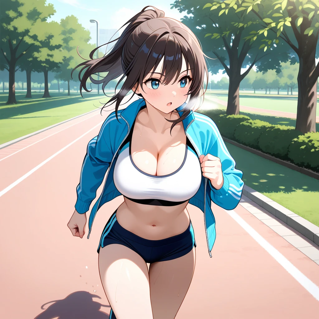 score_9, score_8_superior, score_7_superior, sauce_anime,
evaluation_Sensitive, ground,Outdoor,Sportswear,Green Eyes,Long Hair,Sweat,Browsing Caution,(((strap on,Dildo with balls))),running,Big smile,Sprint,Reflection of light,instructor,cool,caress,