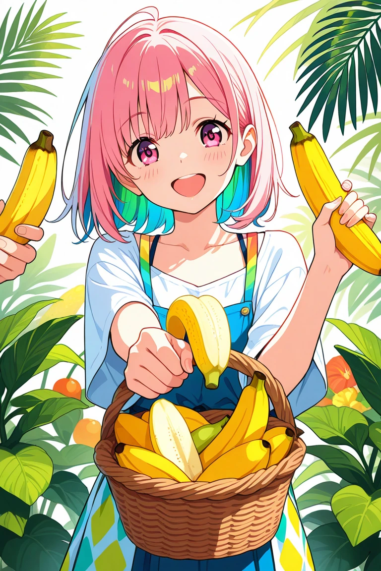 A woman holding a mango in her right hand, Please raise your right hand, Woman sticking out her tongue and licking a mango, Side view, Sensual,fun, looks delicious,