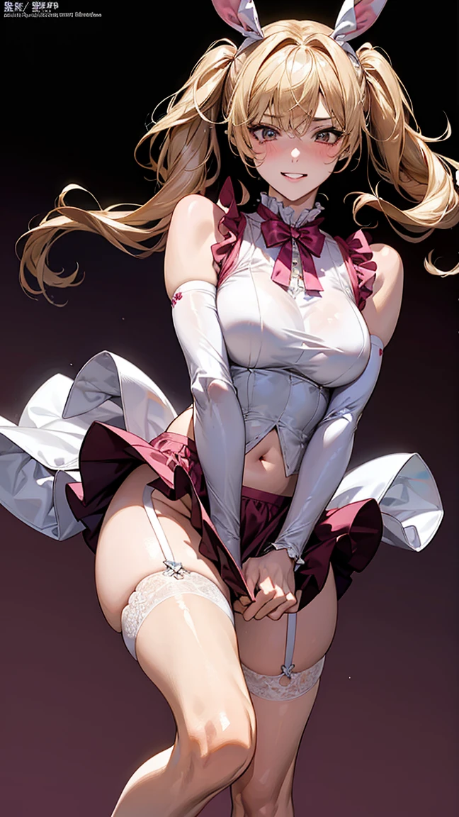 ((highest quality、High resolution、Highly detailed CG Unity 8K wallpaper))、detailed face、perfect body、unparalleled beauty、beautiful breasts、open your legs、shy smile、I&#39;m seducing you、sing、dance、((She lifts up her skirt and shows her panties on live stage))