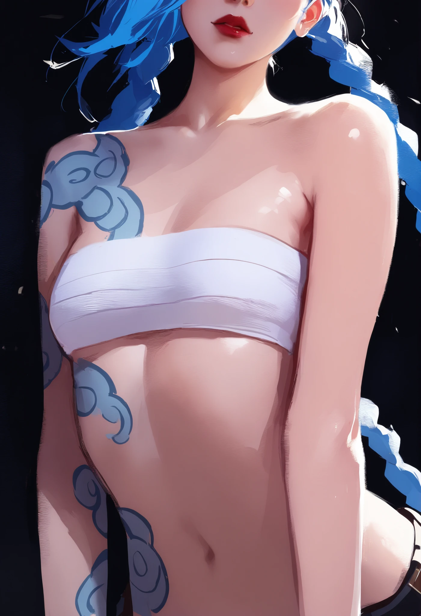 (masterpiece,top quality,best quality,official art,beautiful and aesthetic:1.2),((1 girl:1.4)),extreme detailed,(joshua middleton comic cover art:1.1),(Action painting:1.2),(concretism:1.2),(hypermaximalistic:1.5),(colorful:1.1),highest detailed,((droptear large_breasts:1.35)),(Action painting on body and face:1.2),(18 years old young girl),((fair and white skin)),(splash art),tonka,(full_body:1.2),(colorful flowers tattoos all over the body),theater dance scene,skinny,(one-piece skin-tight garment),(sexual suggestiveness:1.35),tiny high and light color bikini,best lighting,