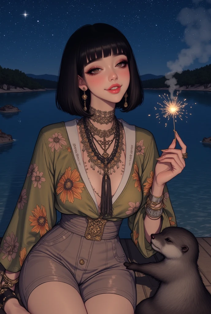 cozy,cinematic,post00d,chibi,beautiful girl,flower,party,Sumptuous,studly,<lora:post00d:1>,