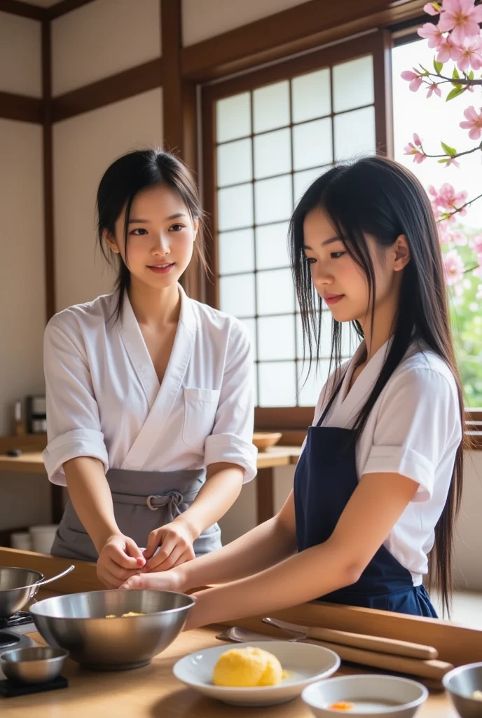 a working of a woman sculpting in workshop with a pink apron, japanese model, young sensual gravure idol, young pretty gravure idol, realistic young gravure idol, realistic sensual gravure idol, young gravure idol, sophisticated gravure idol, Yoshitomo Nara, young skinny gravure idol, beautiful asian girl, with clay sculpture --auto
