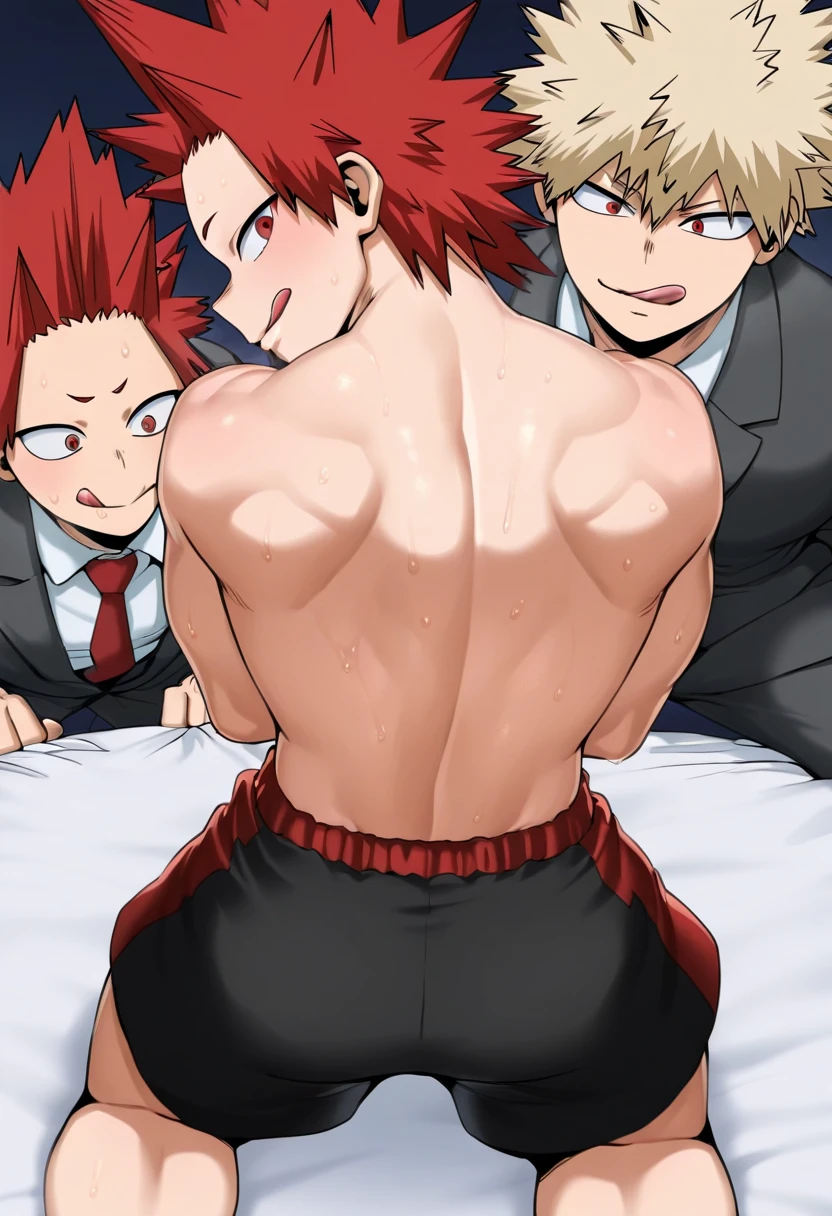 score_9, score_8_wonderful, score_7_wonderful, sauce_anime,helios,Akira Ohtori,Male Focus,1 male,No pants,Red tie,Long sleeve white shirt,Bow legs,,Place your hands behind your head.,penis,Leash color,View your viewers,squat,Redhead,Green Eyes,humiliation,Obedience