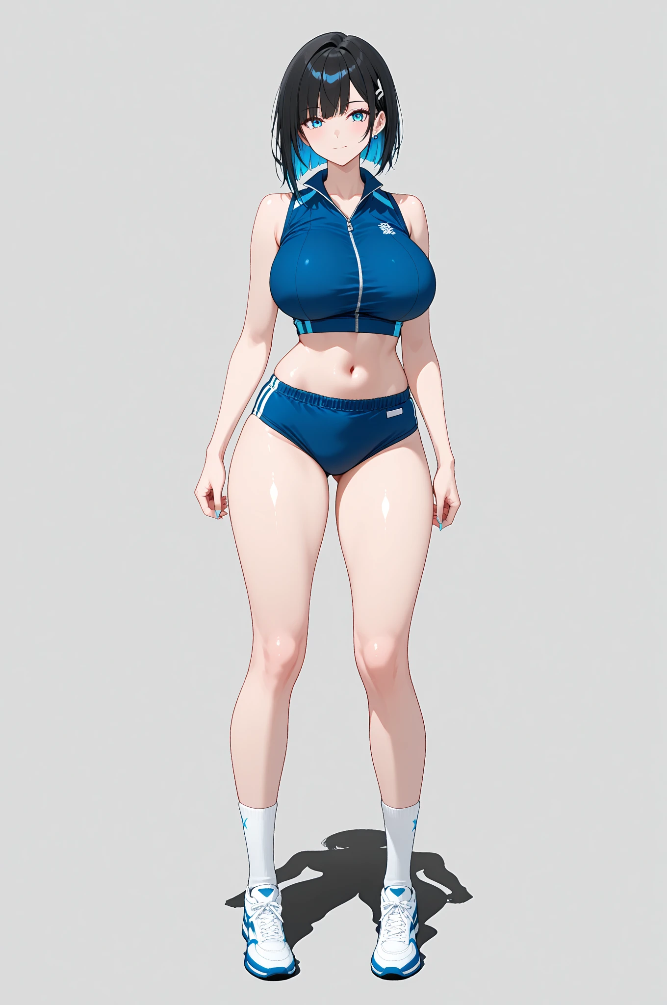 masterpiece, highest quality,{{{cleavage}}},{{{big breasts:2.0}}},{{{huge breasts:2.0}}},Swimsuit,((crossed arms)),High leg,