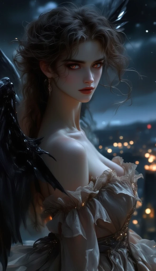 ((intricate details)),dark fantasy (/style/), gloomy atmoshere, (beautiful succubus girl, long hair), (sexy black lace outfit), (horny expression) , muted colors, sharp focus, cinematic, (walking pose, dynamic pose), trending on artstation, (majestic oil painting by ed blinkey, atey ghailan, by jeremy mann, greg manchess),nsfw,style of ohwx, (beautiful symmetrical puffy eyes)