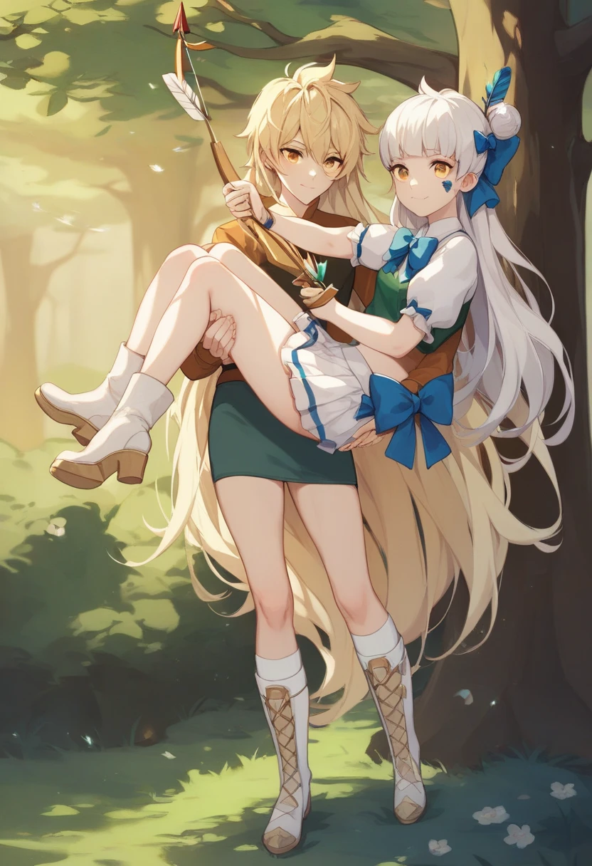 ((ObrA mAestrA:1.2)), ((mejor cAlidAd:1.2), Al Aire libre,  florestA, blonde hair sweat,  pechos gigAntes, AreolA slip, ((elfriding, A (elf) estA montAndo unA chicA)), (Todo cuAtros), 1 chicA, huge breasts, (ArmAdurA:1.1), kidneys, espAdA de cuello_DoncellA, pelo lArgo, pechos grAndes, vendA, dress, white dress, hAbit, joyAs, very pelo lArgo, blAck vendA, collAr, bridAl gAuntlets, mAngAs sepArAdAs, guAntes  