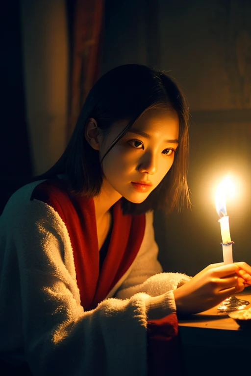 1girl, realistic, brown hair, blurry background, blurry,
spotlight,dark theme,candle,on bed, lace pajamas,spotlight,(nsfw:0.7)
<lora:spotlight:0.6>,