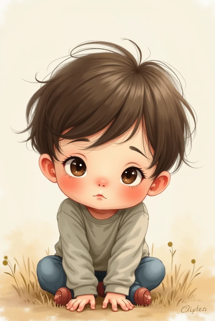 Make a picture of a child with autism using all the characteristics of autism