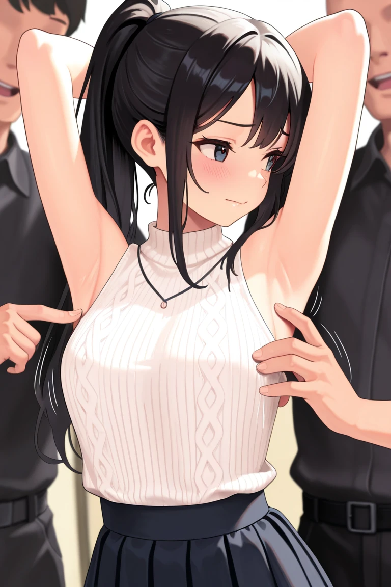 masterpiece, best quality,anime style, 1 girl,(((slender body))), (((small eyes,small breast))),(((gym uniform))),(((((3 monkey grabbing the girl))))),((((cum facial)))), (beautiful face), (((short twintail))), (((straight hair))), ((((black hair)))),detailed beautiful skin, (perfect hands, perfect anatomy)