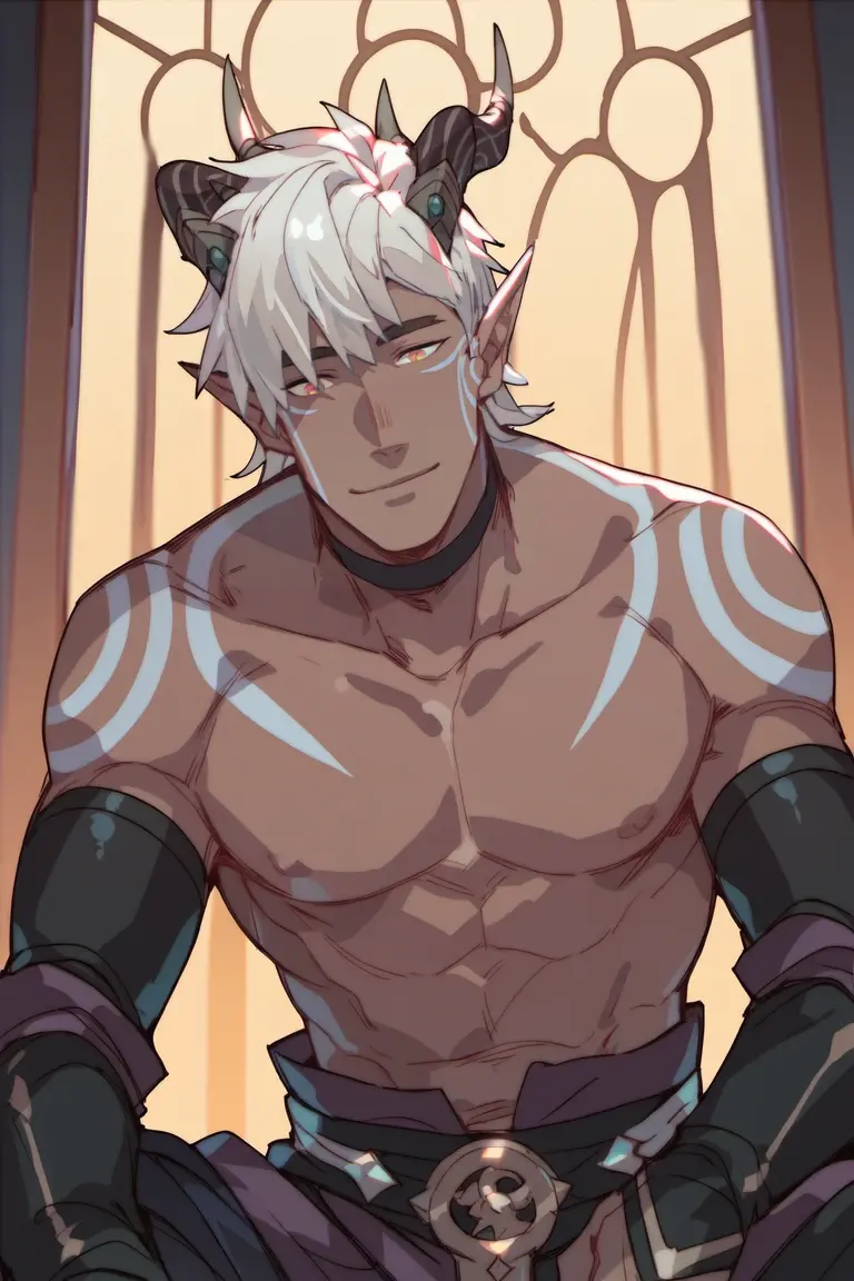 blue skin, large penis, he wears white wolf ears, he wears a black goat horn on the side of his face, 2boy, finalfantasy14, Au'Ra, large man, White hair, sharp eyes, dragon's tail, there are scales on his chest, yellow eyes, naked, muscular, cumshot, anal sex, mating press