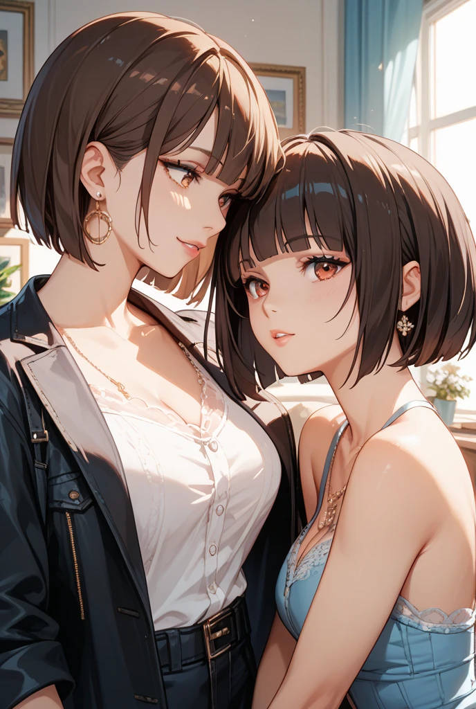 (masterpiece:1.2, highest quality), (realistic, photorealistic:1.4), beautiful illustrations, (natural side lighting, movie lighting), 
looking at the viewer, face focus, Upper body, 1 female, Japanese, perfect face, perfect body, Cute symmetrical face, shiny skin, baby face, medium breasts:1.4
((handsome short hair:1.6, light brown hair)), hair between eyes, emerald green eyes, seductive thighs, thin, 
beautiful hair, beautiful face, thin and beautiful eyes, beautiful clavicle, beautiful body, beautiful breasts, beautiful thighs, beautiful feet, beautiful fingers, 
(((shrug:1.3), black tight skirt)), 
(beautiful scenery, evening, cute smile), ((nfsw:1.5))