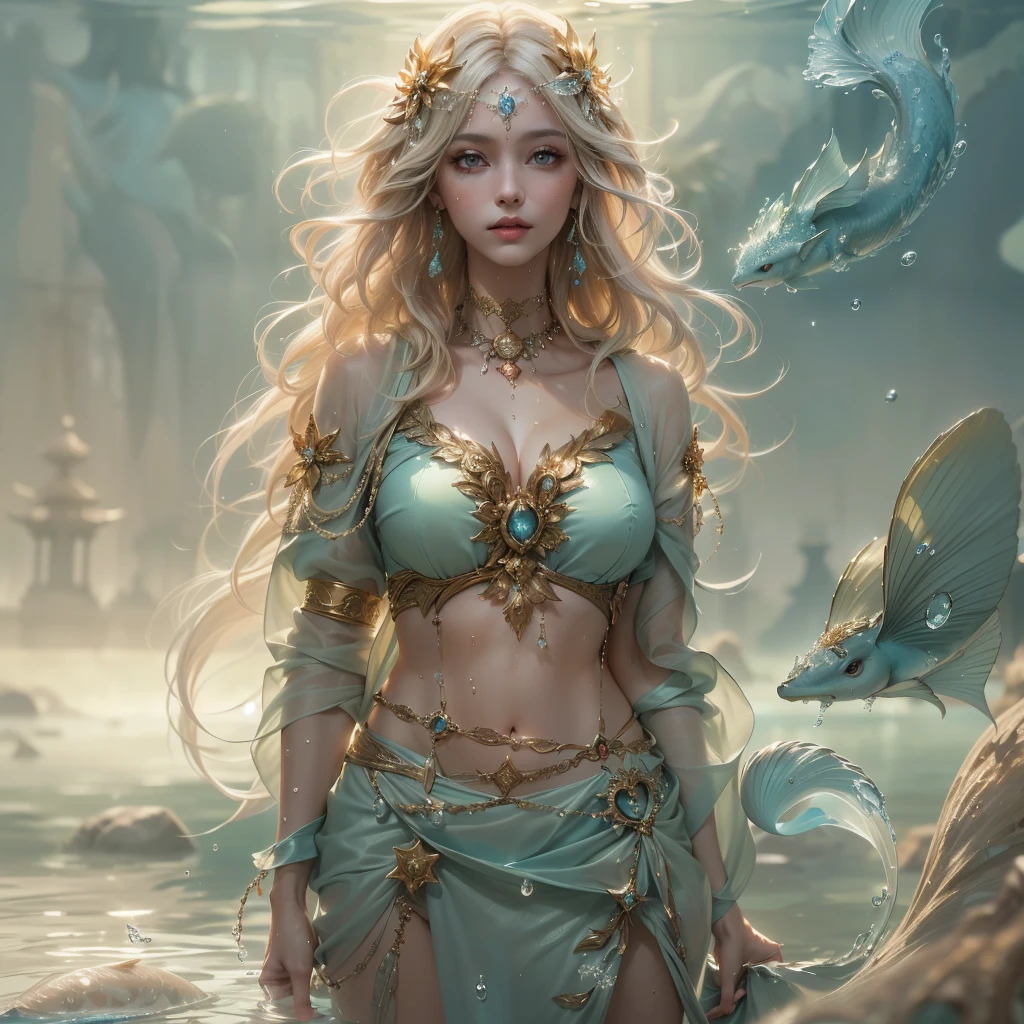 Masterpiece, best quality, (very detailed CG unified 8k wallpaper), (best quality), (best illustration), (best shadow), realistic lighting, full body shot, mermaid portrait, fish fin ears, intricate, elegant, very detailed, handsome, very detailed, claws, in the forest, blood, rags, beautiful face, dreamy, medieval, beautiful detailed light