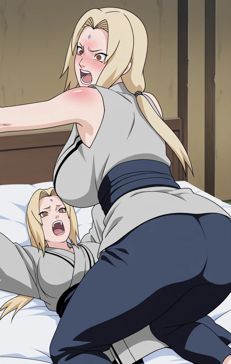 Please open your mouth wide, Place the vibrator between your legs,woman masturbation,((lingerie)),((tsunade)),((tsunade milf physique)),(Forehead mark ), ((Tie your hair up, Tuck the side hair over your ears)),bionde, eye, smile, from the front,Huge breasts,Thick thighs,((Sharp details High resolution body parts Perfect body parts )),blush,(Sad expression),((well-shaped legs))Beautiful white skin with a pinkish tint,4K,8k,16K, Look at this,Textured skin, Camel Toe,Embarrassed face,, areola,defeated,Subjective,My body is soaked,Nipples,collar: pubic hair,Please open your mouth wide,Lift the chest,tears, My crotch is wet, pubic hairがウェーブしている, Are crying, Adult sex appeal,Chest is drenched and wet,Sobbing,Are crying loudly,Sweaty,Show me your tongue, woman,Crotch hair,Bunny ears,Long Tongue, Drooling,Drooling, dripping water from the mouth, Sticking out tongue,Look up and Please open your mouth wide,Lick,saliva, large amount of saliva, Covered with saliva, Beef Curtain, A lot of saliva is dripping, Heavy breathing, Pull on the protruding string,Heavy breathing,My body is glowing,areola,The inside of my mouth is soaked with saliva,Micro Pants, Sticking out tongue, Too big ,Big peach butt, ((blush)), woman ,Spread your legs,hug,twist the chest, At the bed, thick woman genitals, Covered in oil, Lost to the audience, Sleep on your back, a lot of saliva, Stick your tongue out as far as possible, Tie your hair up,side up, Adult sex appeal, dildo  blowjob, dildo paizuri, Pussy juice, woman masturbation, Pussy, splash, fingering, vibrator, egg vibrator, Bukkake,paizuri, Semen overflow, Cunnilingus,paizuri,dildo paizuri, deep throat, blowjob, Mature woman, twist the chest, object insertion, excessive cum, upward glance, penis insertion
