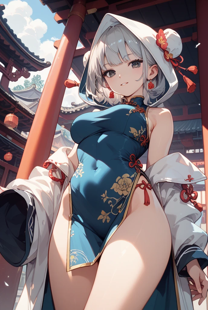 woman,1female,((milf,mom,mature,mature woman,45 years old female,adult)),
(large breasts:1.5),saggy breasts,(((white hair:1.4,messy white hair,short hair:1.4,colored inner hair))),((blue_eyes:1.3))),intricate eyes,beautiful detailed eyes,symmetrical eyes,((((lustrous skin:1.5,bright skin: 1.5,skin tanned,shiny skin,very shiny skin,shiny body,illuminated skin)))),(spider lower abdomen,narrow waist,wide hip,bimbo body,inflated legs,thick thighs,delicate detailed fingers),(((detailed face))),
cute,slutty,sensual,seductive look,seductive,((erotic)),opulent,sumptuous,longingly,((nsfw)),
(((red witch hat))), hat, toga, long sleeves, staff with bell, red toga with white bows, beautiful vampire queen,(((intricate outfit,intricate clothes,embroidered outfit,ornate outfit,embroidered clothes,ornate clothes))),
(dynamic pose:1.0),embarrassed,(centered,scale to fit dimensions,Rule of thirds),
inside,indoor,((room in a greek temple:1.3,columns of a greek temple:1.3)),scenery:1.25,((intricate scenery)),((winter decorations)),
(Glossy winter ornaments),highres,sharp focus,(ultra detailed,extremely detailed),(photorealistic artwork:1.37),(extremely detailed CG unity 8k wallpaper),(((vibrant colors,vibrant theme))),(intricate),(masterpiece),(best quality),