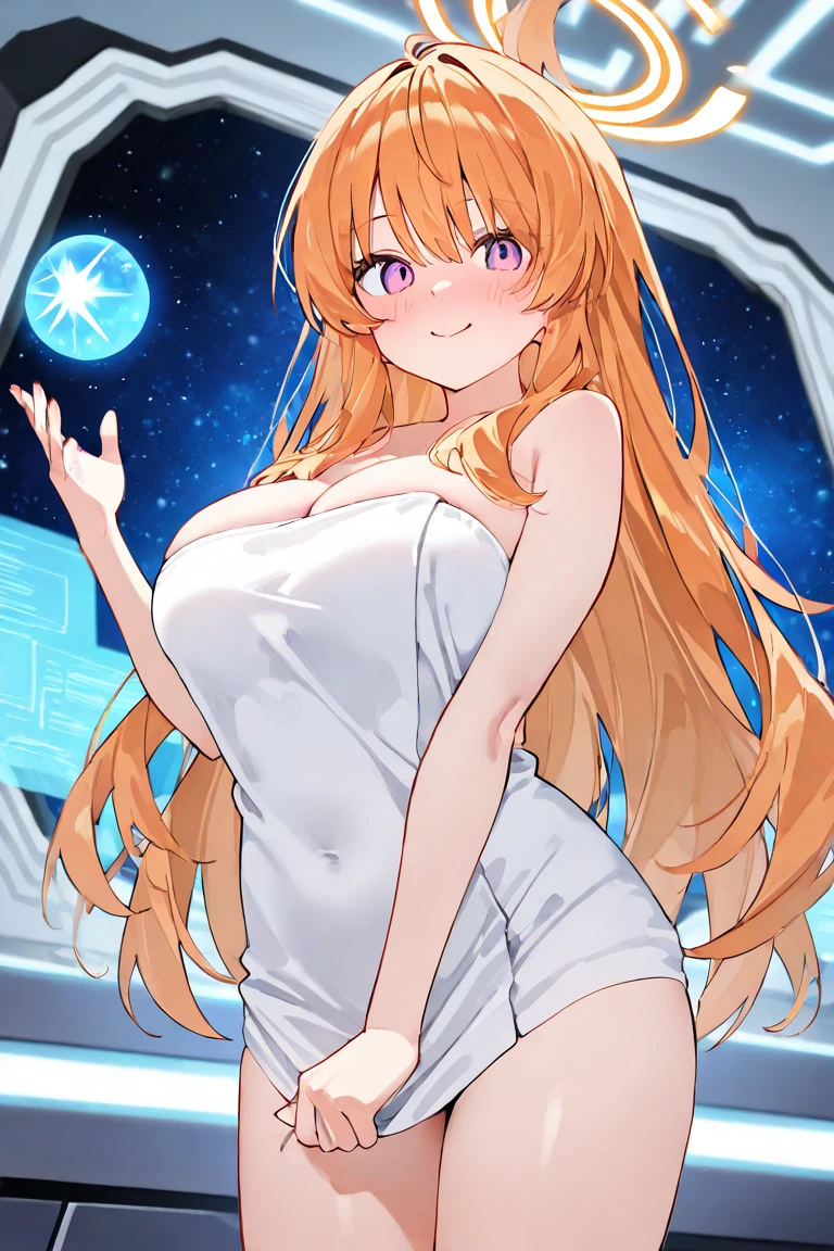 1girl, Best quality, masterpiece, cowboy shot, orange hair, green eyes, tight cloth, office clothes, office, white clothes, wet, fingering, long ginger hair, green eyes, anime girl, kawaii, hourglass figure, big feet, sweaty feet, soles showing, 5 toes on each foot, 5 toes, heel on floor, red high heel shoes on ground next to feet, galactic background, stars and sparkles, green outfit, massive tits, huge breasts, big boobs, cleavage