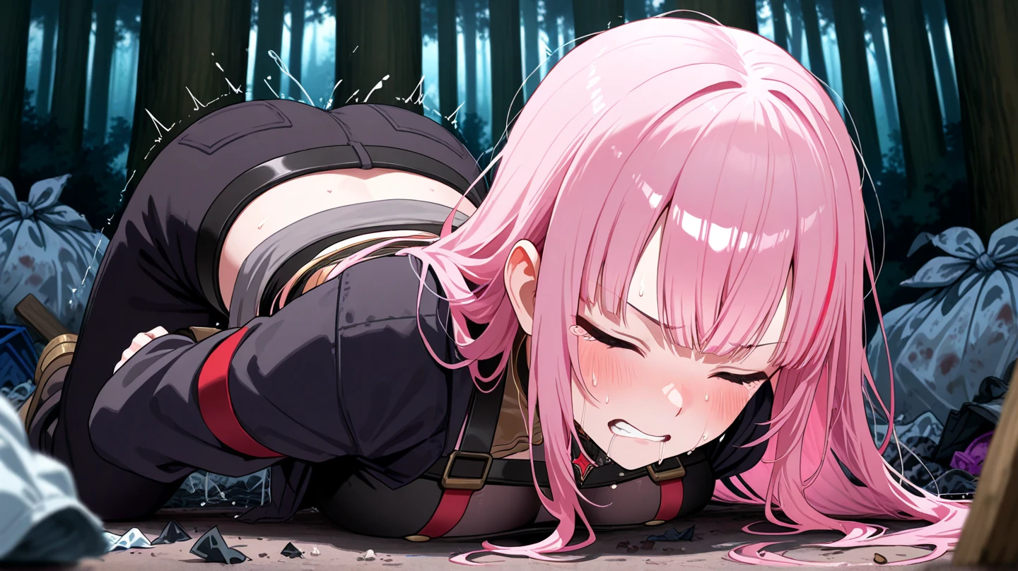 (rain:1.4), (debris,rubble,scattered garbage,messy:1.3), (outdoors,abandoned hospital,desolation,wasteland:1.3), ((night)),
(ultra-detailed,absurdres,absolutely resolution,highres:1.3), clothes reflecting light, cinematic lighting,
((1boy and 1girl,couple focus,hetero)), BREAK
(boy,faceless male,Boy is naked:1.4), BREAK
((frontdoggy,doggystyle,1girl,1boy,hetero,sex from behind)), (top-down bottom-up,arching,ass up,all fours:1.3), (lying,on stomach,breast press:1.4), (sex,intercource:1.3), breasts, nipples, BREAK
(creampie,cum overflow:1.3), A lot of semen is overflowing, dripping semen, (((cum,after sex))), BREAK
(((constricted pupils))), (((surprised,horrified,scared))), drooling, (saliva trail):1.3, (streaming tears,crying):1.3, (open mouth):1.2, wide-eyed,
BREAK
(emma millstein,purple hair,braided ponytail,hair between eyes,bangs,forehead,very long hair:1.3), glasses, BREAK
(emma millstein,,red jacket,green skirt:1.3), plaid skirt, pleated skirt, blue ascot, BREAK
(wearing brown loafers,black thighhighs:1.3),