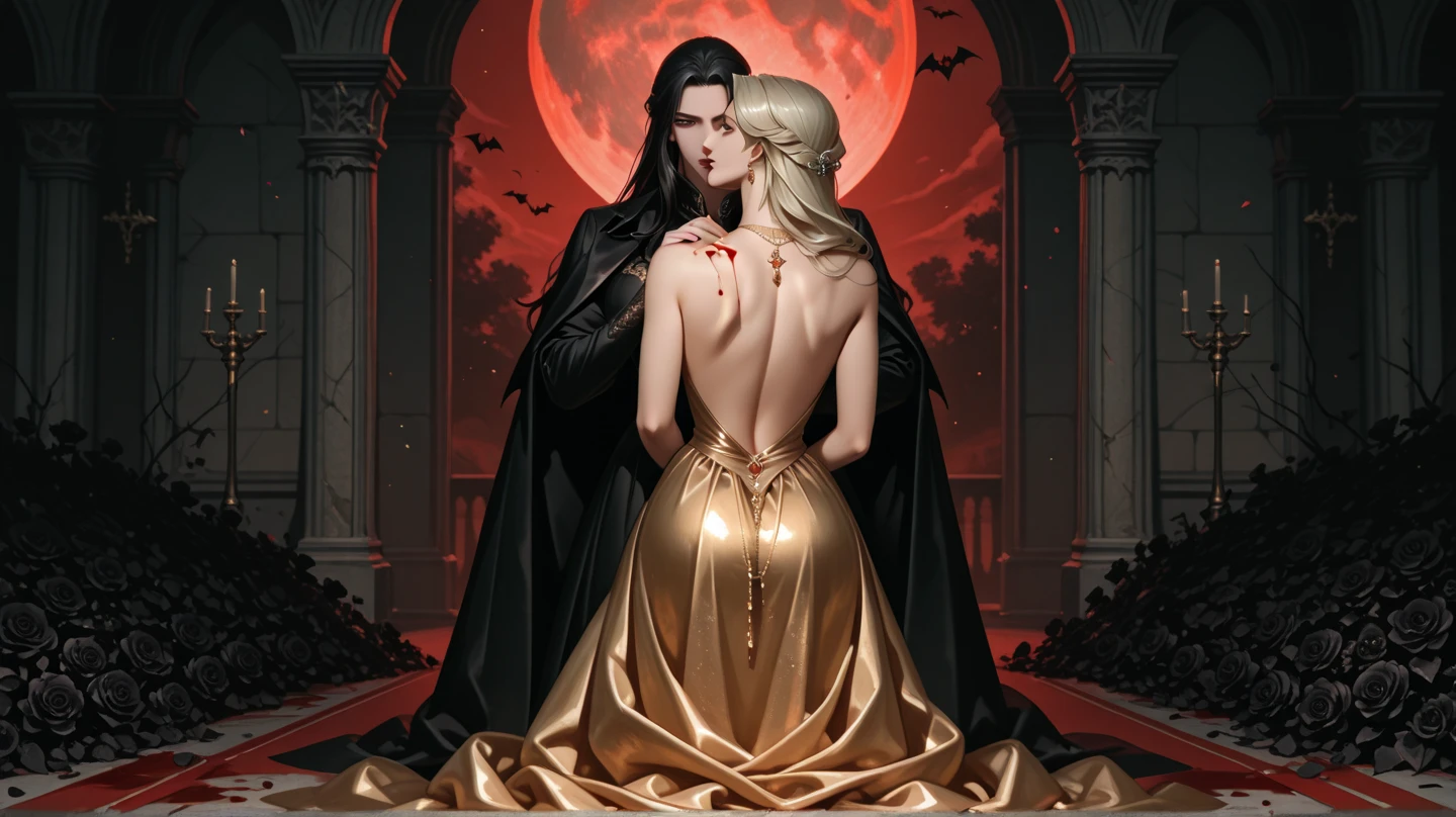 "Describe a scene in which the Greek god Hades and the Greek goddess Persephone are together in the realm of the dead. Hades, known for his dark and imposing presence, has long black hair that cascades over his shoulders. His austere appearance and piercing eyes inspire a mixture of respect and awe.
Next to him is Persephone, the goddess of spring and queen of the underworld. Persephone possesses a radiant beauty and a luminous aura. Her blonde hair glows like rays of sunshine, contrasting with the gloomy surroundings around her. She radiates a warm energy and her presence brings a touch of life and hope to the realm of the dead.
Despite the differences in their appearances, Hades and Persephone share a deep bond and a special connection. They represent the duality of life and death, finding balance in the love they nurture for each other. The scene depicts their powerful union and the strength that emanates when they are together."