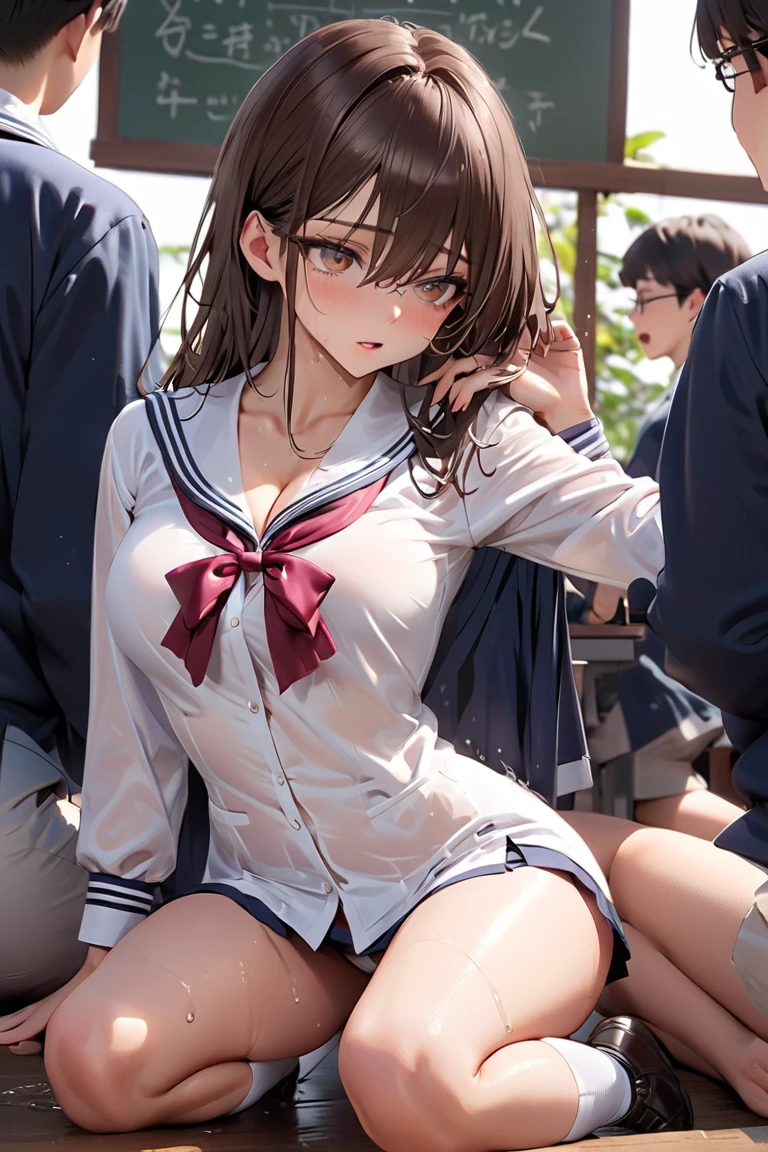 Teen vaginal exam、(Have sex with a man:1.8)、(lying on her back and spreading legs)、 pretty girl, Highest quality、超High resolution、High resolution、Highly detailed CG、8K Unit Wallpaper、17 years old、Beautiful attention to detail,(((Illuminated by strong lighting、Sailor suit、Sexy school girl)))、(Wet body:1.4)、(????? dripping skin、Wet skin、????? dripping from female genitals,:1.6)、 Sweat,Embarrassed、(Ahegao:1.5)、(Sticking out tongue)、Shy、Droopy eyes, Realistic eye size, Pleated skirt, (((Round face, blush))), ribbon, Thin transparent panties, (((Hold your buttocks))), (Stylish glasses, Braiding), (Dimly lit old warehouse), Leaning forward,