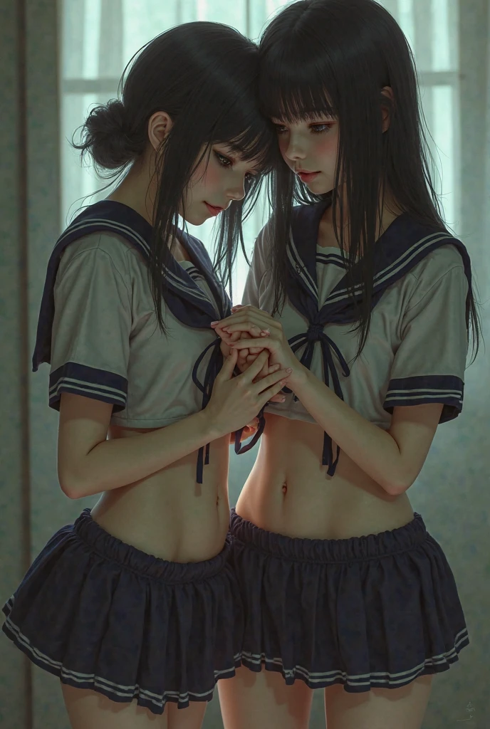 crowded train, girl as yukino yukinoshita, fat bald man hugging her from the front talking with mouth and lifting her legs, black sexy lingerie,, pubic hair visible, 40k, photo, masterpiece, best quality, dark grey background, (with one girl's immediately open legully open legs with big breasts, an elderly man leans on her from the front and picks her up and does different poses., Blushing, troubled eyebrows, rough breath, clenched teeth, burning face, heart pupils, sweaty, full body wet, black hair, long hair, knee bending, reluctance, watery eyes, big, soaked, small, slender, white shirt, tie, pants visible through short pleated skirt, slouch, slender, short pleated skirt, slouching, hands on chest, crotch open, lewd, kissing, hugging, tongue sucking, legs tangled around hips, cowboy shottouching breasts, hands on the crotch, breastapart, (ahegao, rolling eyes:1.5), (black knee high socks:1.4)