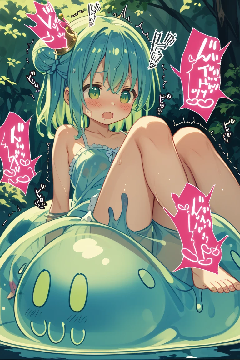 NSFW, masterpiece, top-quality, The ultra -The high-definition, Top resolution, ighly detailed, profetional lighting、pretty skin、A slender, a very cute, Young face, slightly small breast、1girl, red blush, embarrassed from, crying how bright、tears、Women's Focus, frombelow, glutes、hair adornments, lifted by self, length hair,disheveled hair、 Look at viewers, student clothes、a navel, orange color hair, a purple eye, sitting down on the floor、opening legs、Raise both legs、up shirt、mix4、(8K、Raw photography、top-quality、masterpiece:1.2)、make - up、 shiny breasts、shinny skin、Curvaceous but slender、small tits、Professional Lighting、Weeping hair、abundant detail、Put hair on your ears、agitation、struggle、hair adornments、Crisp face、hight resolution、most beautiful image in the world、Manju Sosai、Green slime burning clothes、village、vila、kunoichi、ninjartist、Glowing face、Sulfuric acid attack of slime、Full body posture、Battle scene between a beautiful kunoichi and a slime、Kunoichi slashing slime、buttle、Vicious yellow slime、A slash of dazzling light、Clothes Damaged、war cry、fights、Brave look、vs、Yellow vicious slime、poneyTail、Pang、Tears from the eyes、stealth、Iga、Kōka、kunai、shuriken、Chain sickle、