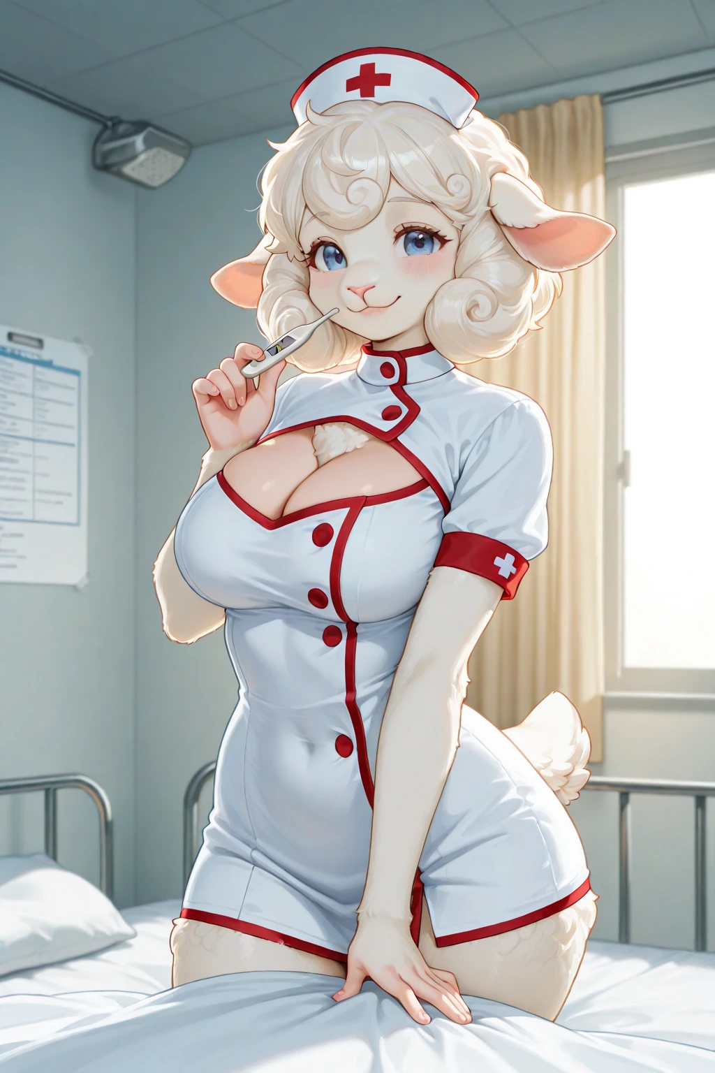 score_9, score_8_up, score_7_up, score_6_up, score_5_up, score_4_up, (((solo girl pussy masturbating orgasm ))), female anthro hyena, nurse clothes, skirt, lusty, fluffy body, long blond hair, turquoise eyes, (thick thighs:1.3) sex partial clothes, semi-butonned uniform niform, (barely_visible_booba) , giant breasts, garter belt tights wet wet_pussy wide_hips puffy_pussy pussy_juice_trail pussy_ejaculation pussy_juice pussy_juice_drip pussy_juice_strin