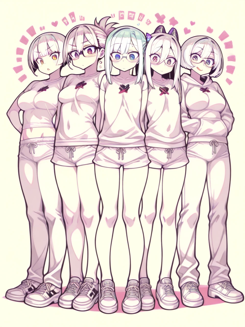 nsfw,3girls,lineup,Androgynous,(school swim suit:1.4),(Steamed Body:1.3),(pussy:1.3),front view,breasts out,light hair,purple eyes,yellow eyes,purple eyes,piercing,(medium hair),Puffy breasts,nipples,middle breasts,large_areolae,looking at viewer,Androgynous,masterpiece,best quality,very aesthetic,absurdres,Sweat,straight-on,boob,(light Areola),tan,colors eyes,(light skin),(tanlines),