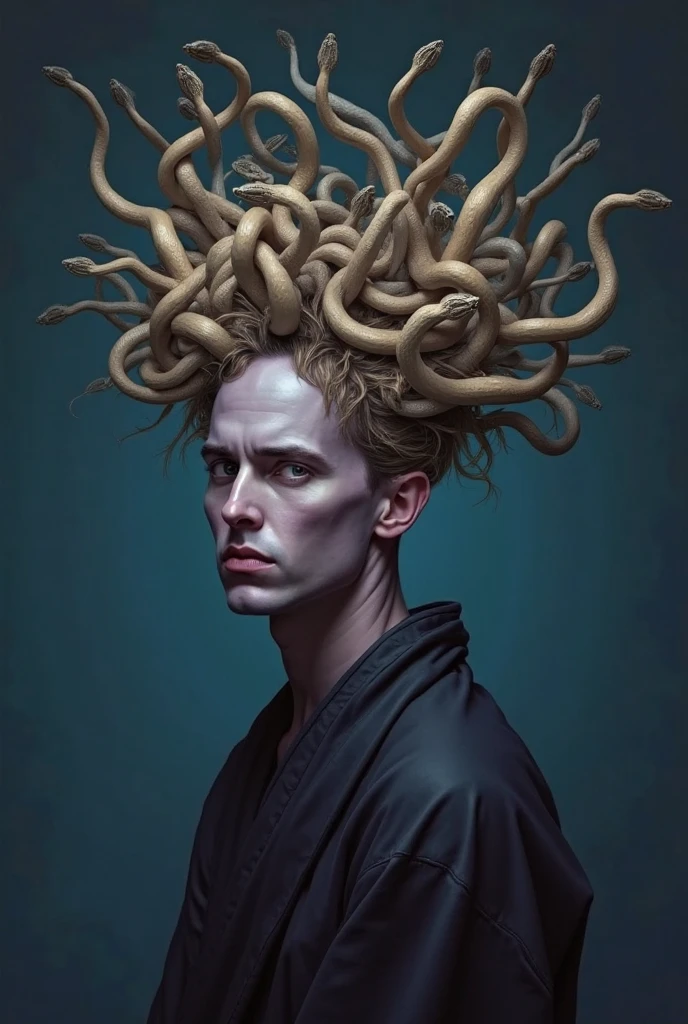 A Man with a Brain Made of Octopuses,octopus on head