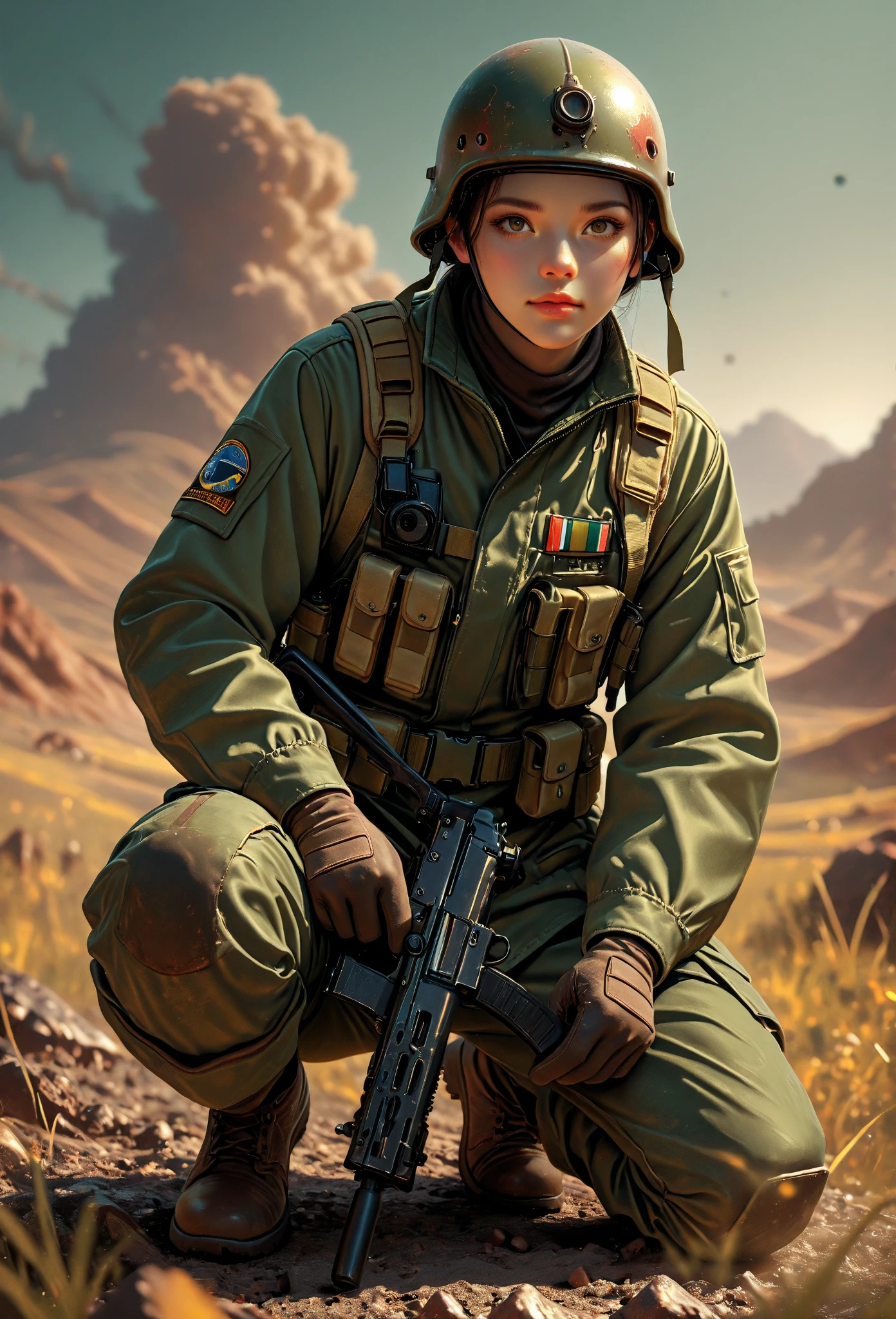 woman, short hair, black, tactical clothing, style hq