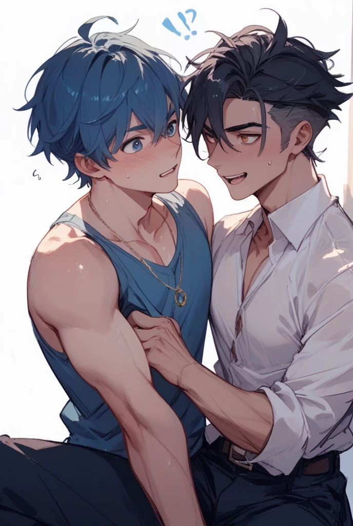 score_9, score_8_up, score_7_up, source_anime, 1boy, dominant white male, male, enormous ligh skinned mal, smug, muscular light skinned male, sexy, shorts, sitting on loveseat, indoors, horny, big dick,twink, lean, twink boy, yumejoshi, femporn, marceline, marceline abadeer, purple eyes,