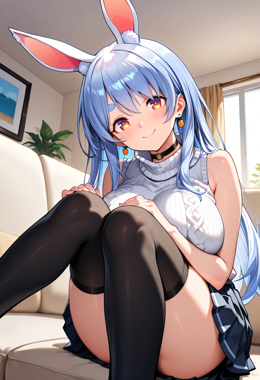 masterpiece, top-quality, ultra-high resolution, Maximum resolution, Very detailed, clean skin, anime, Flip the panties by hand., Turn the underwear over by hand., Pull clothes by hand., Full body, Nude, slim, very cute, young face, 13-year-old girl, Red Eyes, semi-long hair, silver-haired, braided hair, Lying down, Legs wide open., legs raised, Turn over clothes by hand., Twist clothes by hand., white outfit, bow tie, bunny girl, Semi-striptease, wet clothes, body dripping wet, Thin skin clothing, Clothing with visible chest ends., Sweat, The chest protrudes from the clothes., Clothes with a translucent belly, under boobs, Embarrassing, Blush, vaunt, cleavage, Target shows through., areola see-through, Open pubic area, open, Visible pubic area, Vaginal discharge, Minora, piercing, white liquid, With two guys.