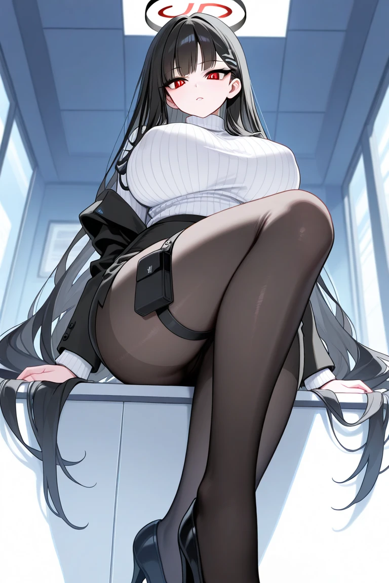 4K Ultra Clear,-yeld gihalf squatting,legs are open,Lace,Black jumpsuits、cleavage